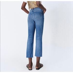 Zara Women's Jean Crop Bootcut Fit High Rise In Sky Blue 6840/068 4